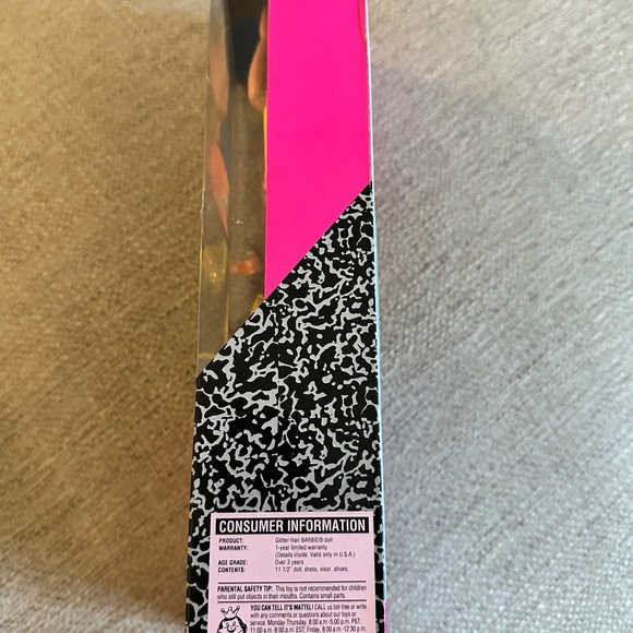 Vintage 1993 Mattel “Glitter Hair Barbie- Brunette” #10966 *NIB/Factory-sealed* - Picture 4 of 4